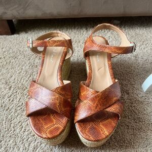 David Isaac women’s espadrille platform wedges size 9